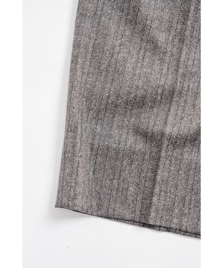 ULTERIOR W/S HERRINGBONE STRIPE TUCKED TROUSERS