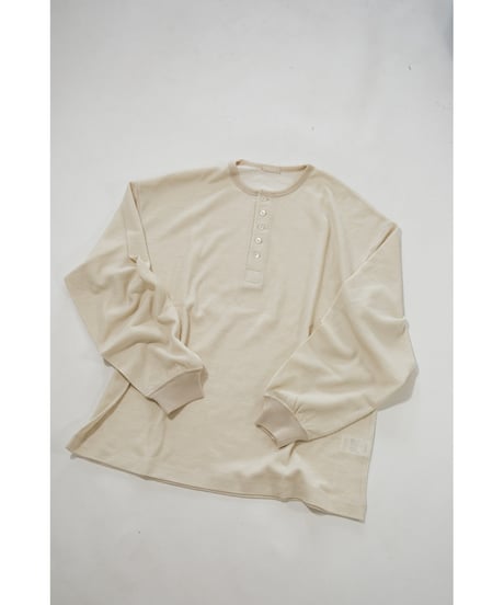 ULTERIOR W/C HONEYCOMB HENLEY - NECK TOP