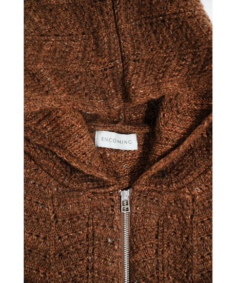 ENCOMING KNITTED MOHAIR HOODIE