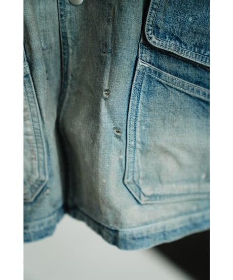 ANCELLM AGING DENIM HALF JACKET