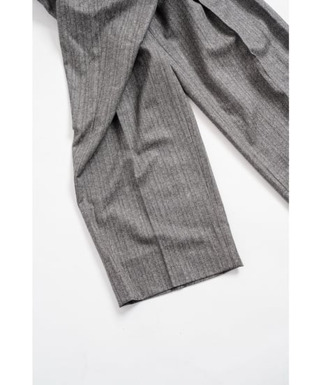 ULTERIOR W/S HERRINGBONE STRIPE TUCKED TROUSERS