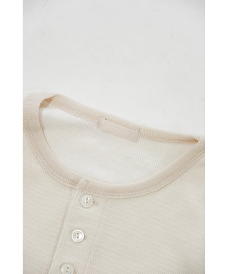 ULTERIOR W/C HONEYCOMB HENLEY - NECK TOP