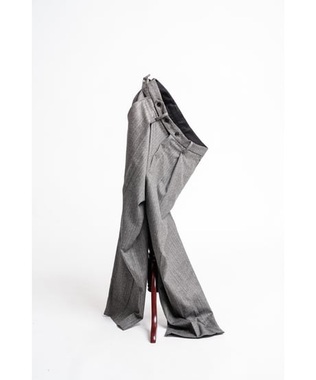 ULTERIOR W/S HERRINGBONE STRIPE TUCKED TROUSERS