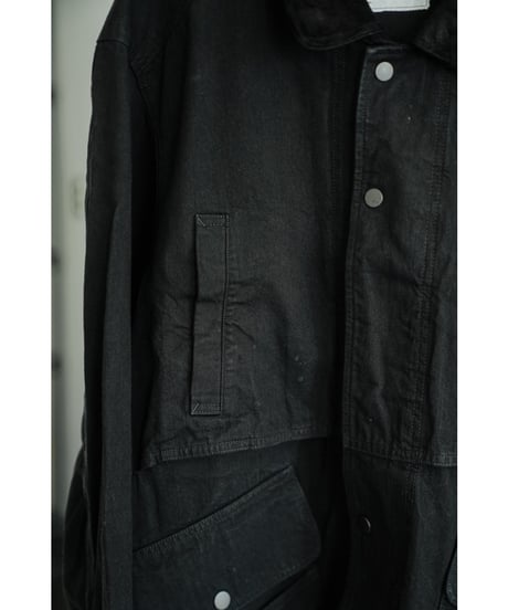 ANCELLM AGING DENIM HALF JACKET