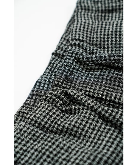 ULTERIOR WOOL SILK CHECK DRAWSTRING PANTS