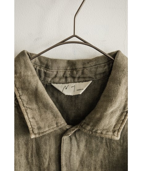 ANCELLM AGING LINEN CROSS - LINE SHIRT