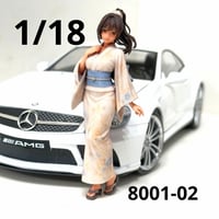 フィギュア 8001-02 1/18 ミニカーに ミニチュア　着物　浴衣　ドールハウスに　ジオラマに　リアルフィギュア　３Dフィギュア　ミニチュアイメージ