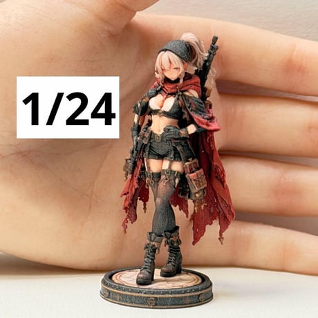フィギュア 1/24 異世界の女の子 赤マント ミニチュア 完成品 ミニチュアイメージ　リアルフィギュア