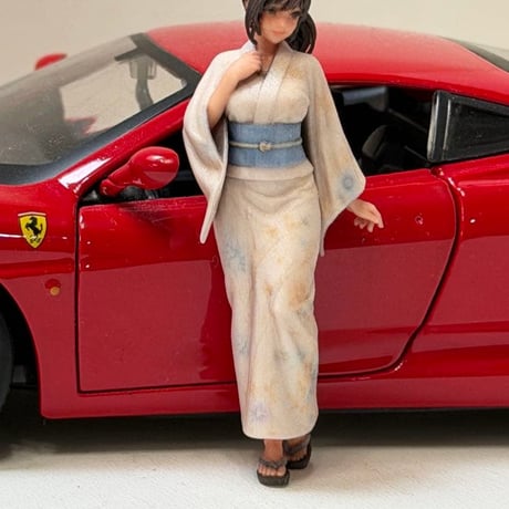 1/24 8001-02 フィギュア　完成品　リアルフィギュア　ミニカーに　ジオラマに　ミニチュアイメージ　着物　浴衣