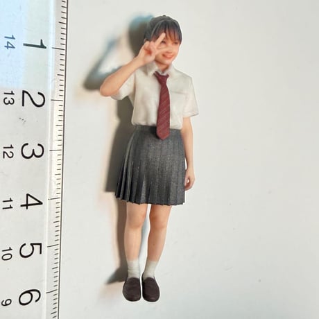 1/24 フィギュア　女子高生　ピース　完成品　ミニカーに　リアルフィギュア　３Dフィギュア　ミニチュア
