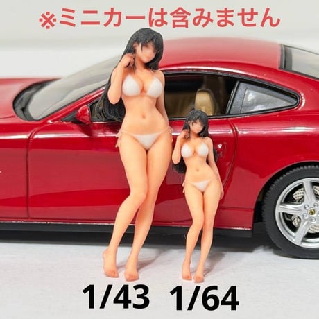 1/43 1/64 フィギュア 2体　8009-02w ミニカーに　ジオラマ ミニチュア　ミニチュアイメージ　リアルフィギュア