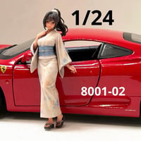1/24 8001-02 フィギュア　完成品　リアルフィギュア　ミニカーに　ジオラマに　ミニチュアイメージ　着物　浴衣