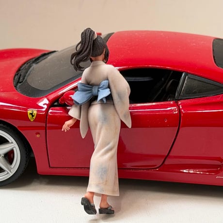 1/24 8001-02 フィギュア　完成品　リアルフィギュア　ミニカーに　ジオラマに　ミニチュアイメージ　着物　浴衣