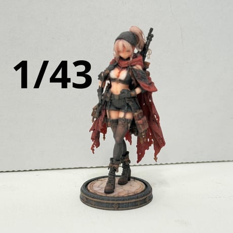 1/43 異世界の女の子　赤マント　フィギュア　ミニチュア　ミニチュアイメージ　リアルフィギュア