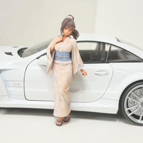 フィギュア 8001-02 1/18 ミニカーに ミニチュア　着物　浴衣　ドールハウスに　ジオラマに　リアルフィギュア　３Dフィギュア　ミニチュアイメージ