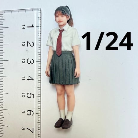 1/24 3978 フィギュア　女子高生　完成品　ミニカーに　リアルフィギュア　３Dフィギュア　ミニチュアイメージ