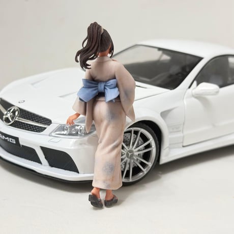 フィギュア 8001-02 1/18 ミニカーに ミニチュア　着物　浴衣　ドールハウスに　ジオラマに　リアルフィギュア　３Dフィギュア　ミニチュアイメージ