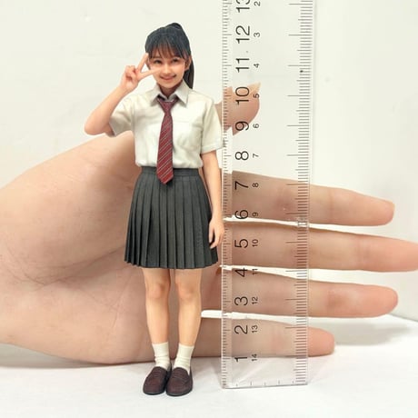 1/12 3994 フィギュア　女子高生　ピース　完成品　ミニチュアイメージ　リアルフィギュア　　3D