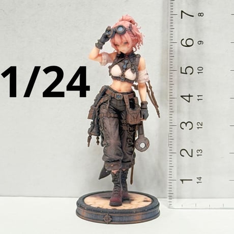 1/24 フィギュア　異世界の女の子　工具屋　スチームパンク　1/64より大　リアルフィギュア　ミニチュアイメージ　ジオラマ