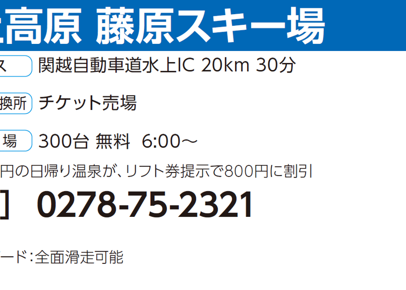 No.034【水上高原 藤原スキー場】全日 大人 リフト 1日券(中学生以上