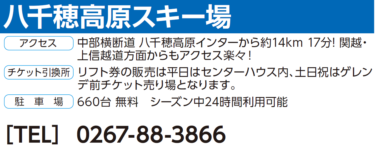 No.127【八千穂高原スキー場】全日 大人 お土産券とリフト券がセットに
