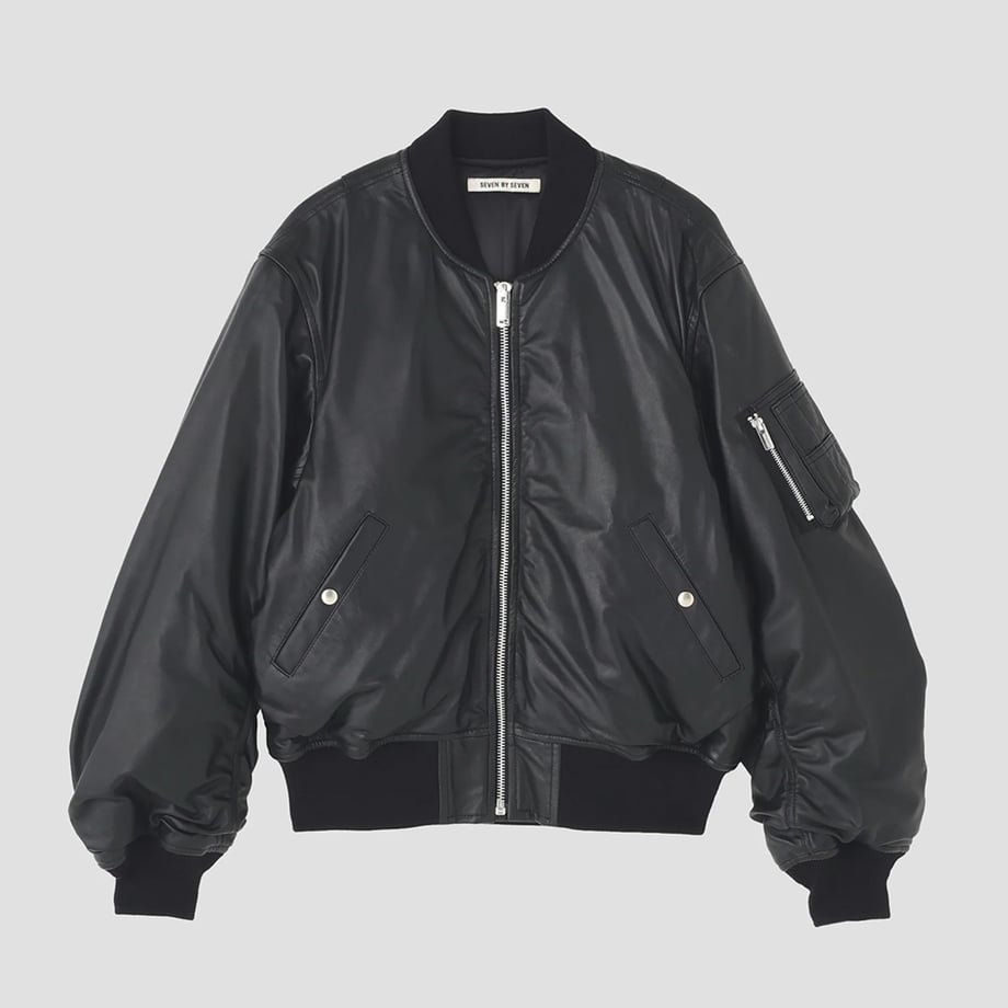 SEVEN BY SEVEN セブンバイセブン MA-1 LEATHER BLOUSON ‐Sheep Leather‐ / BLACK ...