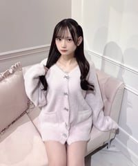 ビジューリボンニットカーディガン