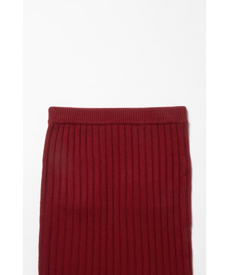Classic rib knit skirt / red