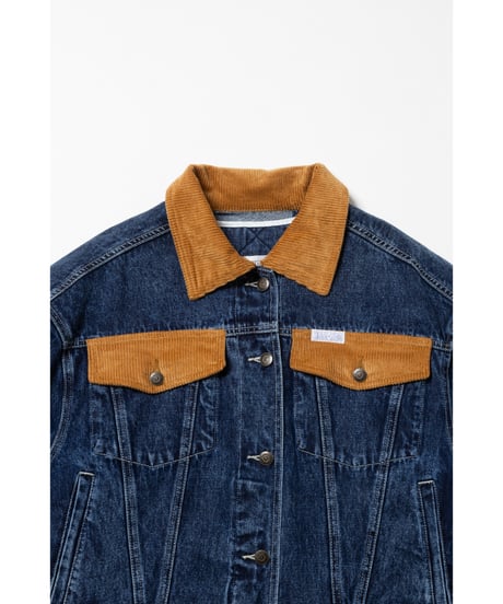 2way corduroy denim jacket /  blue