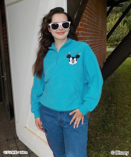 Mickey zip fleece sweatshirt / green