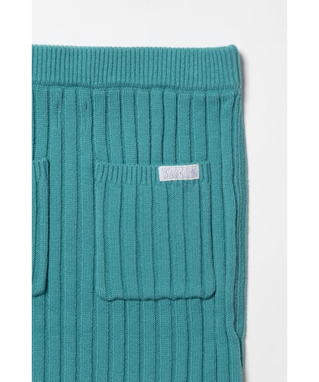 Classic rib knit skirt / green