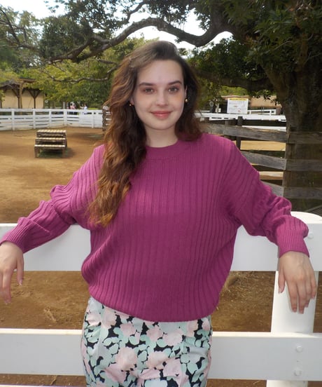Classic rib sweater / pink