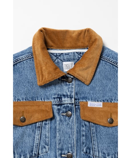 2way corduroy denim jacket / acid wash