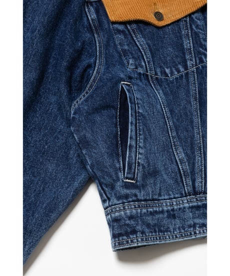 2way corduroy denim jacket /  blue