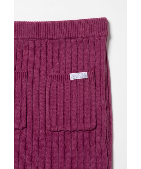 Classic rib knit skirt / pink