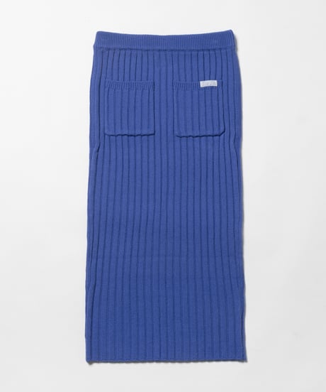 Classic rib knit skirt / purple