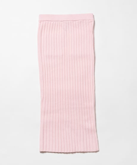 Classic rib knit skirt / pastel pink