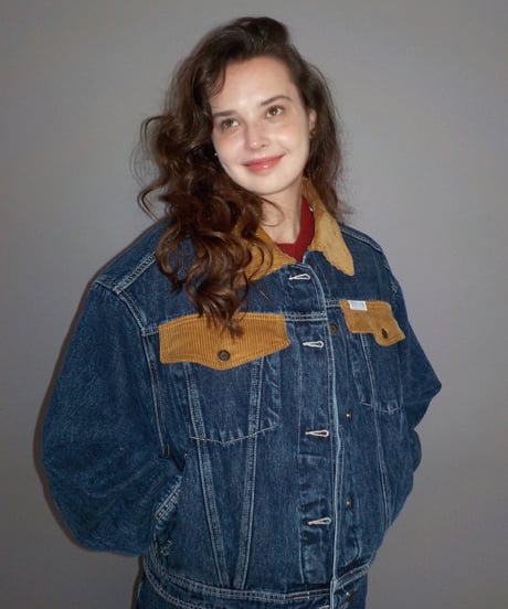 2way corduroy denim jacket /  blue