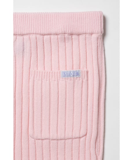 Classic rib knit skirt / pastel pink