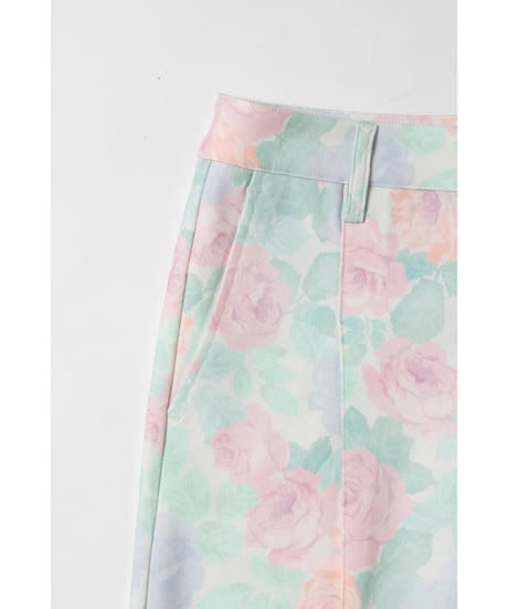 Slacks pants / pastel floral