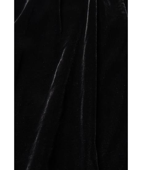 Big collar velours dress / black