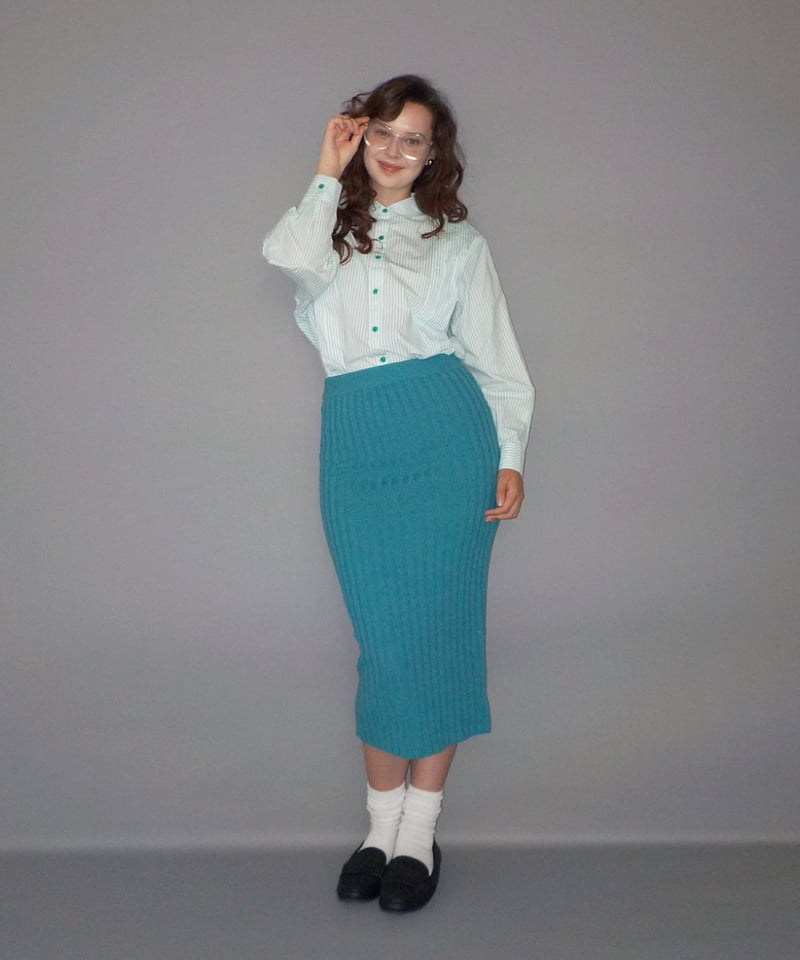 Pleated shirts / green stripe | Tostalgic Clothing