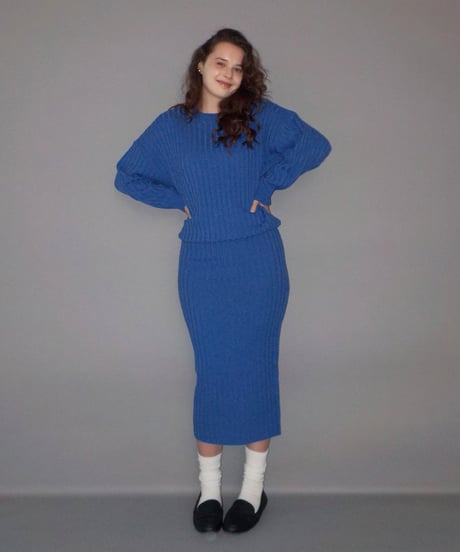 Classic rib sweater /  purple