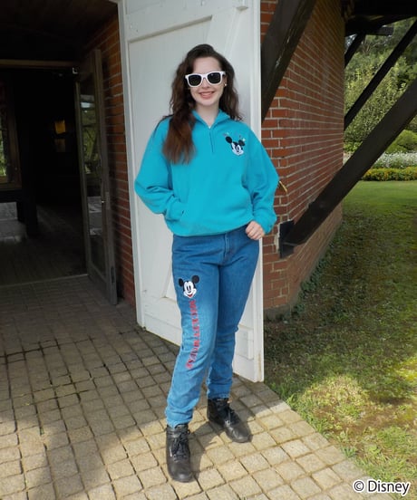 Mickey zip fleece sweatshirt / green