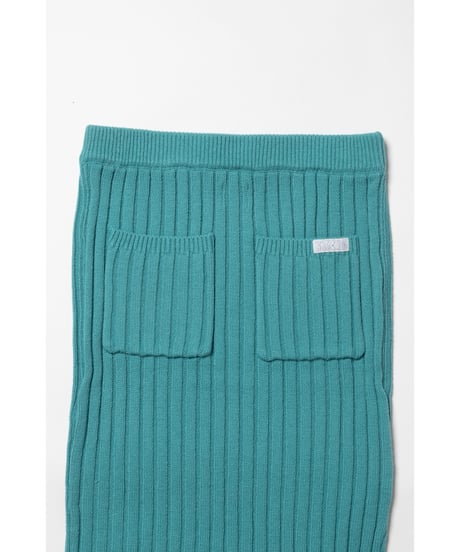 Classic rib knit skirt / green