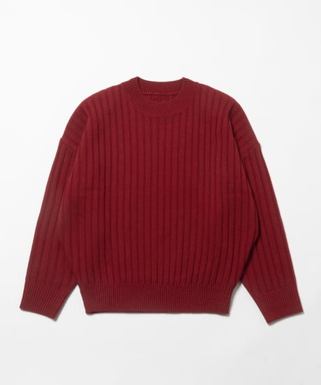 Classic rib sweater / red