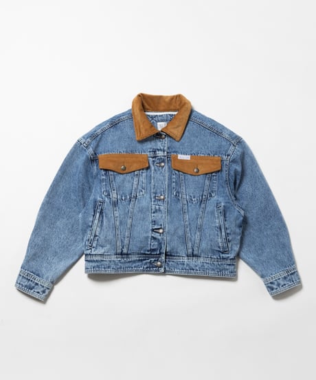 2way corduroy denim jacket / acid wash