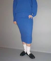 Classic rib knit skirt / purple
