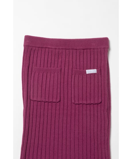 Classic rib knit skirt / pink