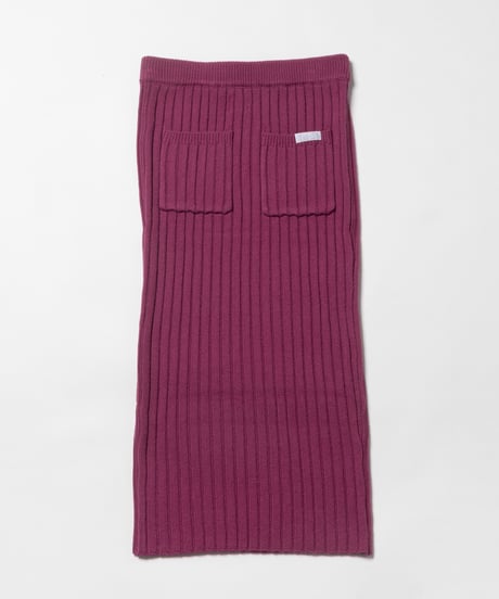 Classic rib knit skirt / pink